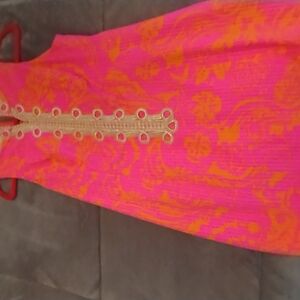 Vibrant Pink and Orange Dress